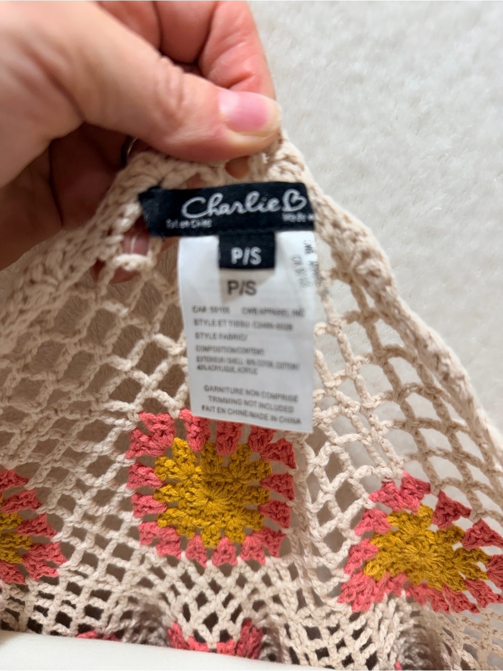 Michael Stars Charlie B Crochet Granny Square Layered Sweater Set - Picture 11 of 11